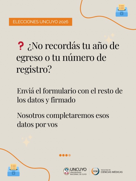 imagen Sigue en marcha la actualización de padrones de egresados/as para la elección directa de autoridades en UNCUYO