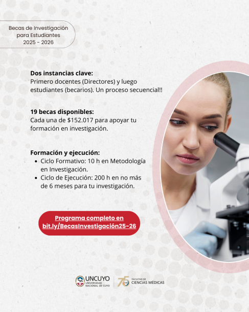 imagen Invitan a postular a Becas para la Promoción de la Investigación para Estudiantes FCM