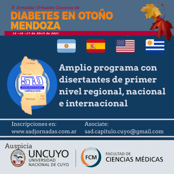 imagen X Jornadas Virtuales Cuyanas de Diabetes en Otoño Mendoza