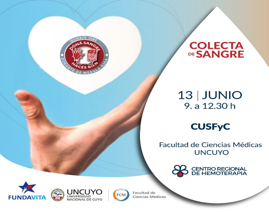 imagen Lunes 13 de junio y una jornada de Colecta de Sangre en la FCM