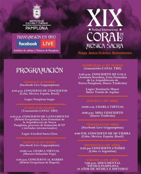imagen El Coro FCM participa del XIX Festival Internacional Coral de Música Sacra de Pamplona, Colombia